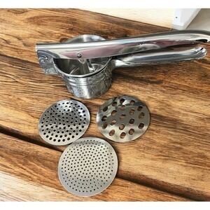 Potato Ricer Masher Stainless Steel 3 Blades Fine Medium Coarse Vegetables Food